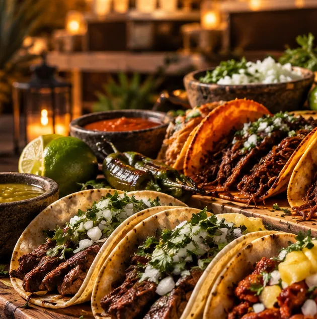 Fresh Mexican taco spread